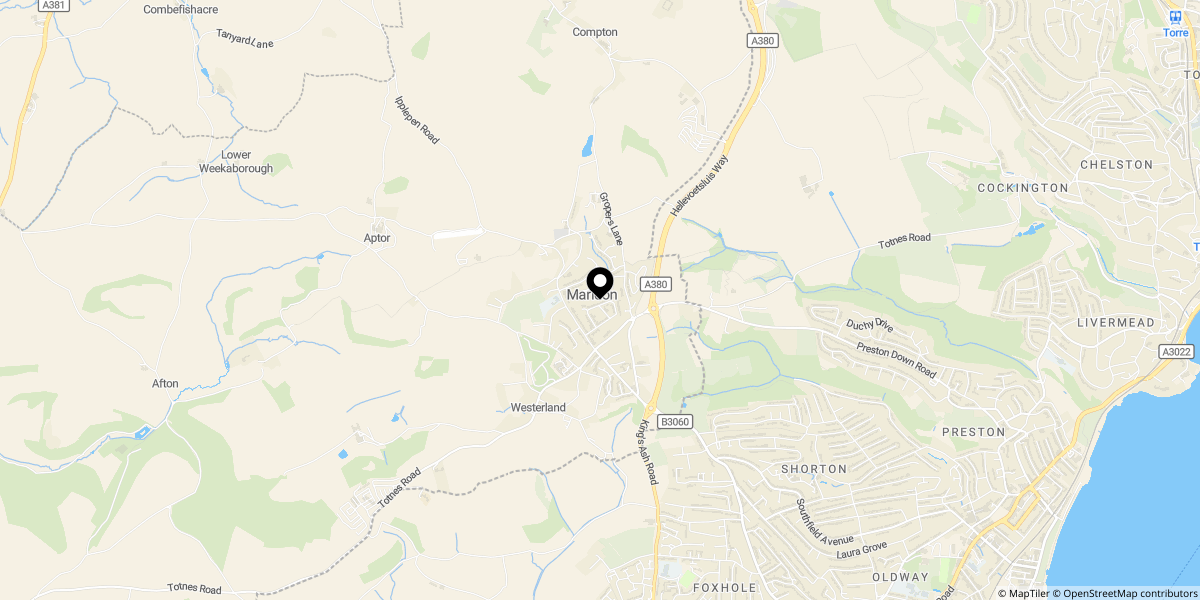 Approximate location of Belfield Rise, Marldon, Paignton, TQ3 1NX