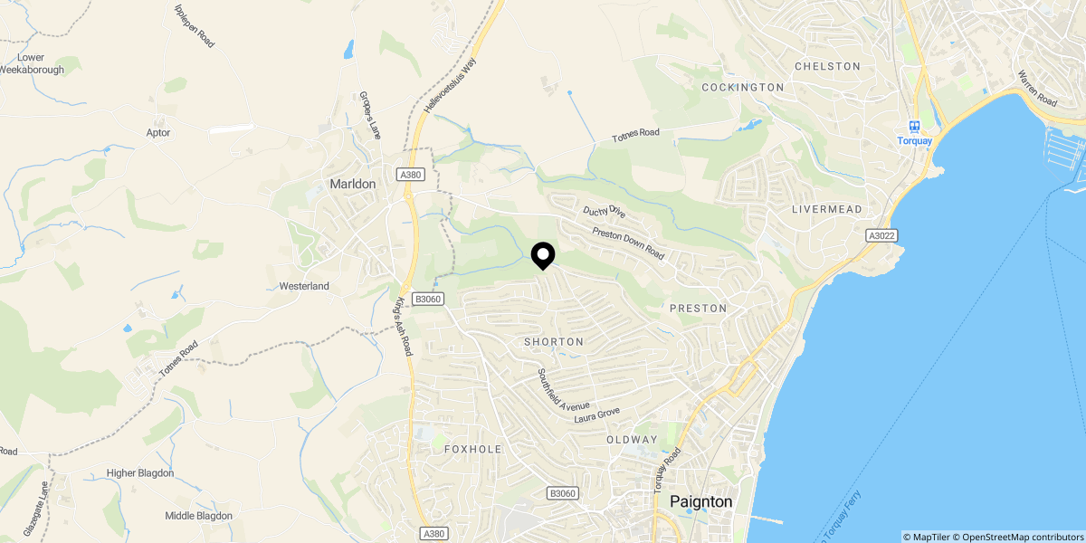 Approximate location of Greenfield Road, Paignton, TQ3 1DB