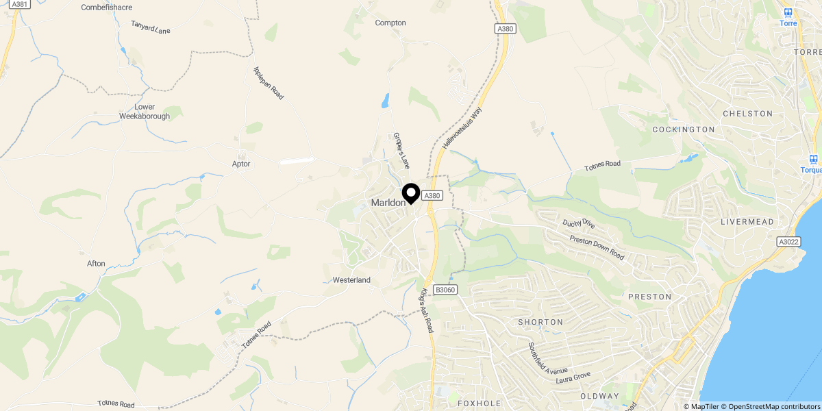 Approximate location of Belfield Avenue, Marldon, Paignton, TQ3 1NU